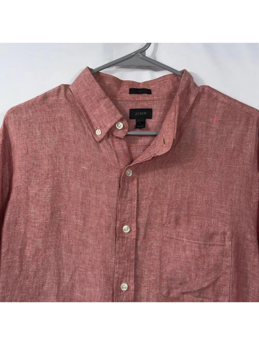 J. Crew Slim Fit Linen Button Front Shirt Size L